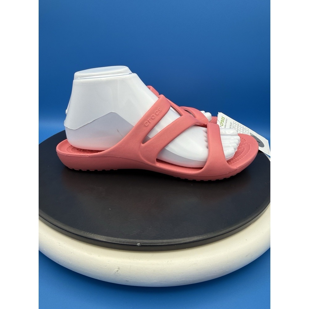 CROCS Kadee ll Womens Size 9 Electric Pink Strappy Comfort Slip On Sandals Shoes - Picture 4 of 11